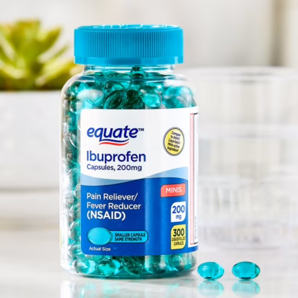 Equate Ibuprofen Mini Liquid Filled Softgel Capsules, 200 mg, Pain Relief & Fever Reducer, 300 Count, Compare to Advil® LIQUI-GELS Minis Active Ingredient