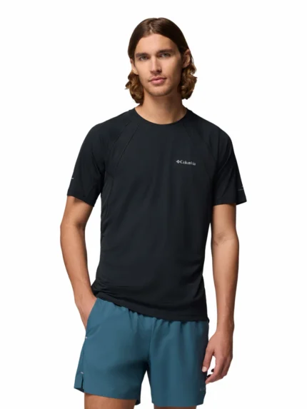 Polera Manga Corta Hombre Stealth Spring Negro Columbia