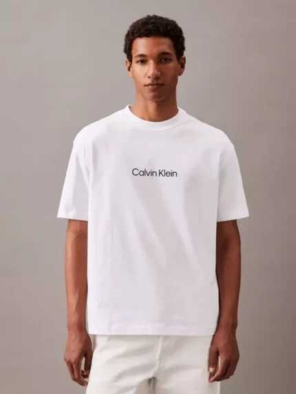 Polera Relaxed De Logo Blanco Calvin Klein