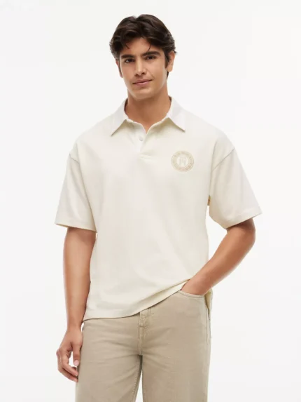 Classic Fit Circle Logo Rugby Polo