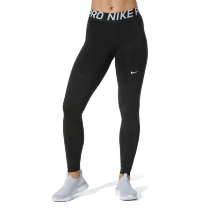 Women's Full Length Training Tights Black White Small